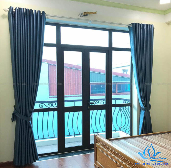 Lắp đặt rèm vải 2 lớp phòng ngủ đẹp khó cưỡng tại Nguyễn Khuyến GA5-18