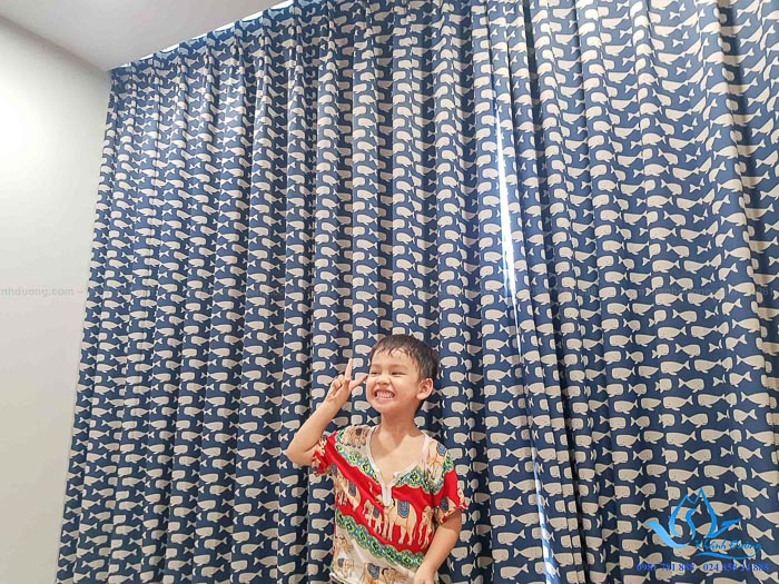 Mẫu rèm vải đẹp cản nắng phòng bé trai chung cư Tây Hồ, Hà Nội A57152