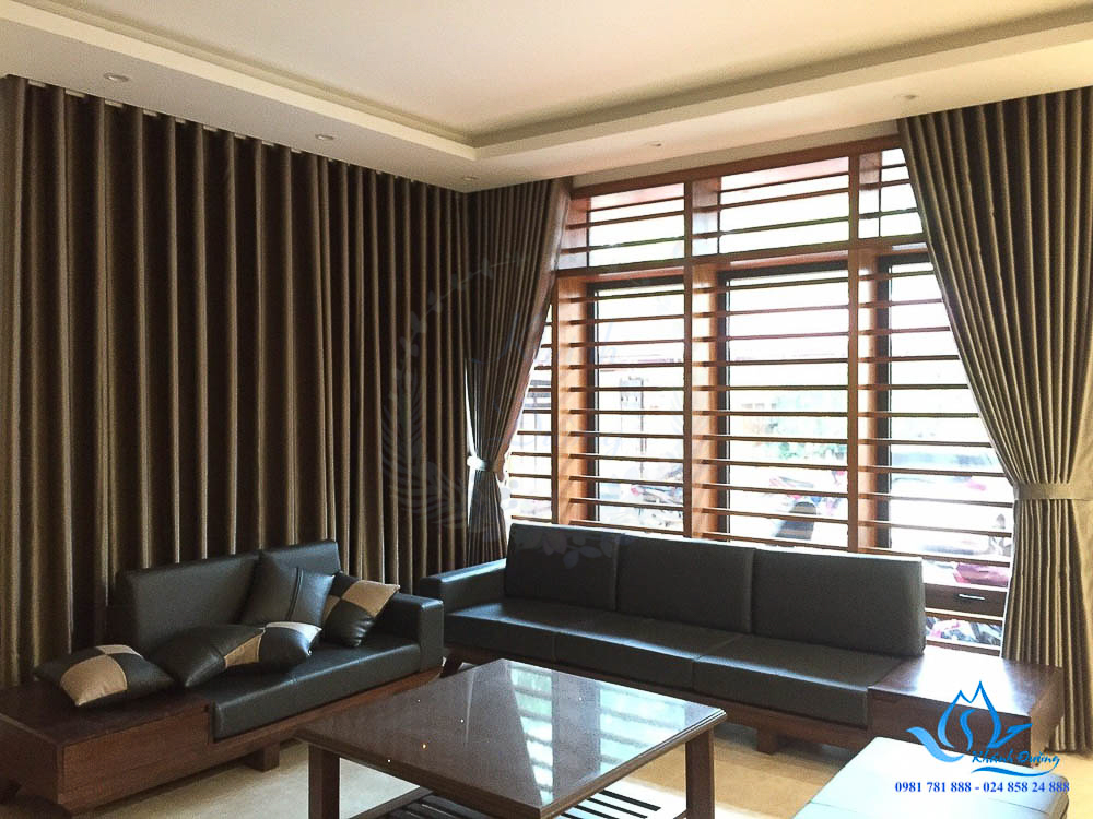 Rèm gỗ với màu sắc trang nhã mang vẻ đẹp hiện đại cho phòng khách