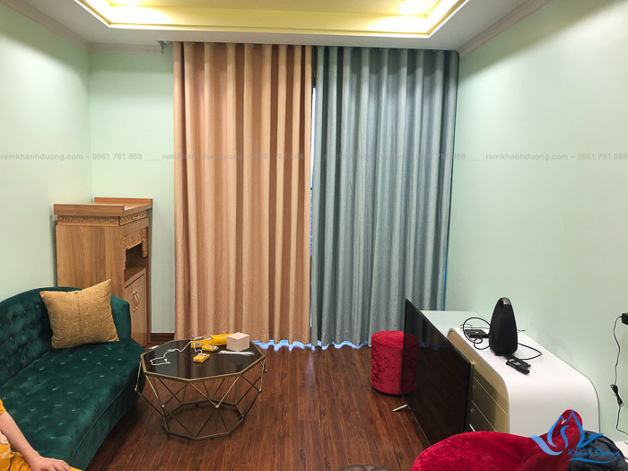 Rèm silicon phối màu cho phòng khách ấn tượng Định Công, Hà Nội RS02