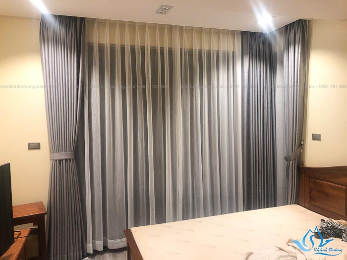 Rèm vải hai lớp cho phòng ngủ sang trọng tại Long Biên, Hà Nội TM592