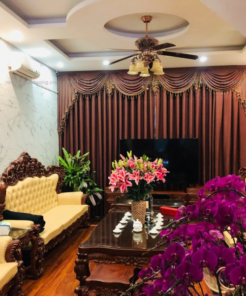 Rèm vải tân cổ điển đẹp cho biệt thự tại Quận Ba Đình Hà Nội