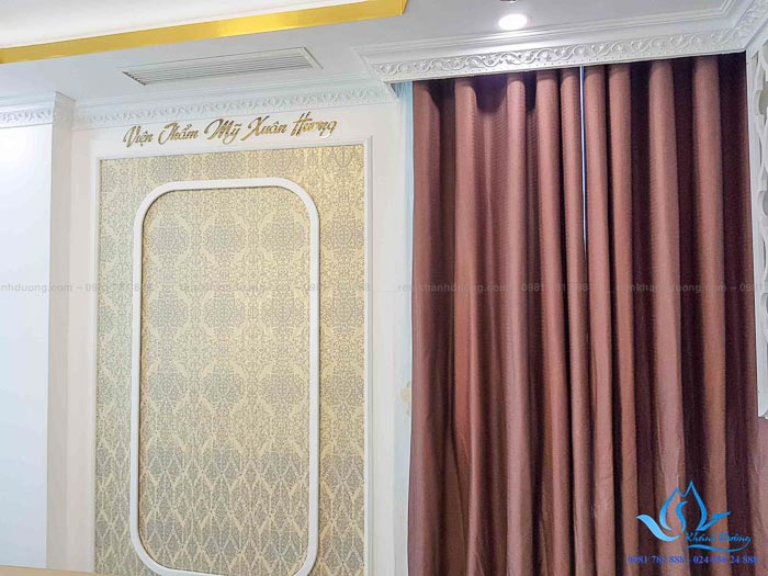Rèm cửa 1 màu cản nắng cho thẩm mĩ viện Bùi Thị Xuân, Hà Nội MA12
