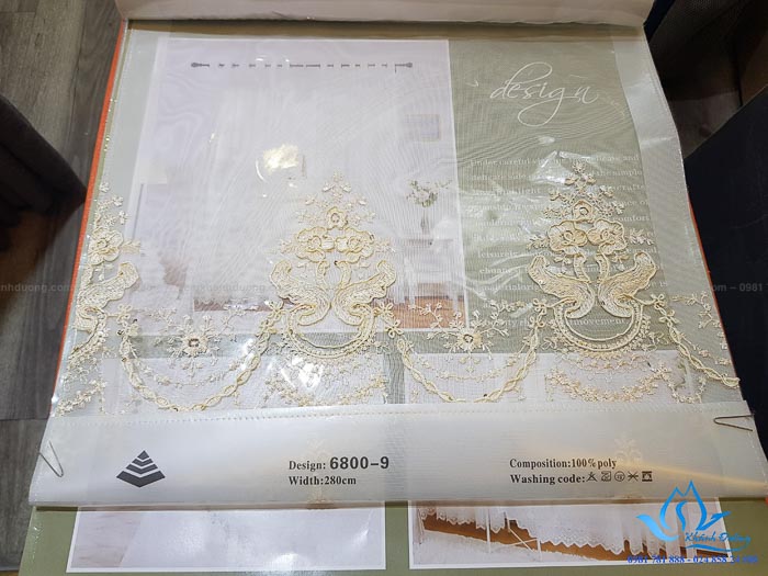 Rèm cửa Hàn Quốc giá rẻ vải voan thêu tay tại Mỹ Đình, Hà Nội D10