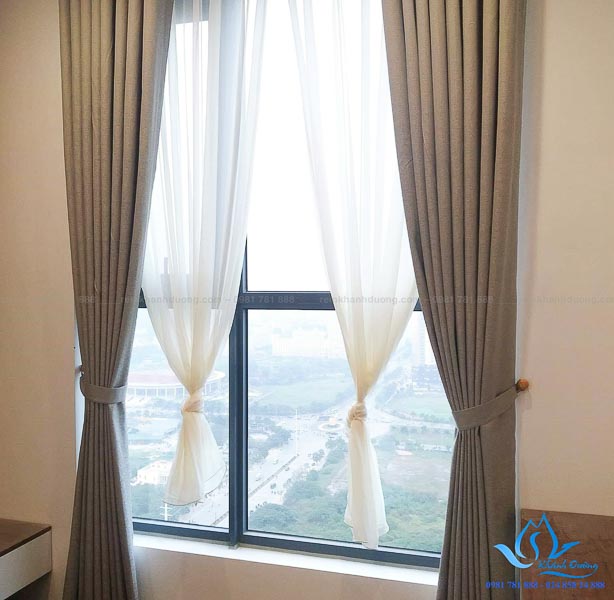 Rèm cửa vải đẹp một màu sang trọng tại Resort Đồng Trúc, Hà Nội 688-10