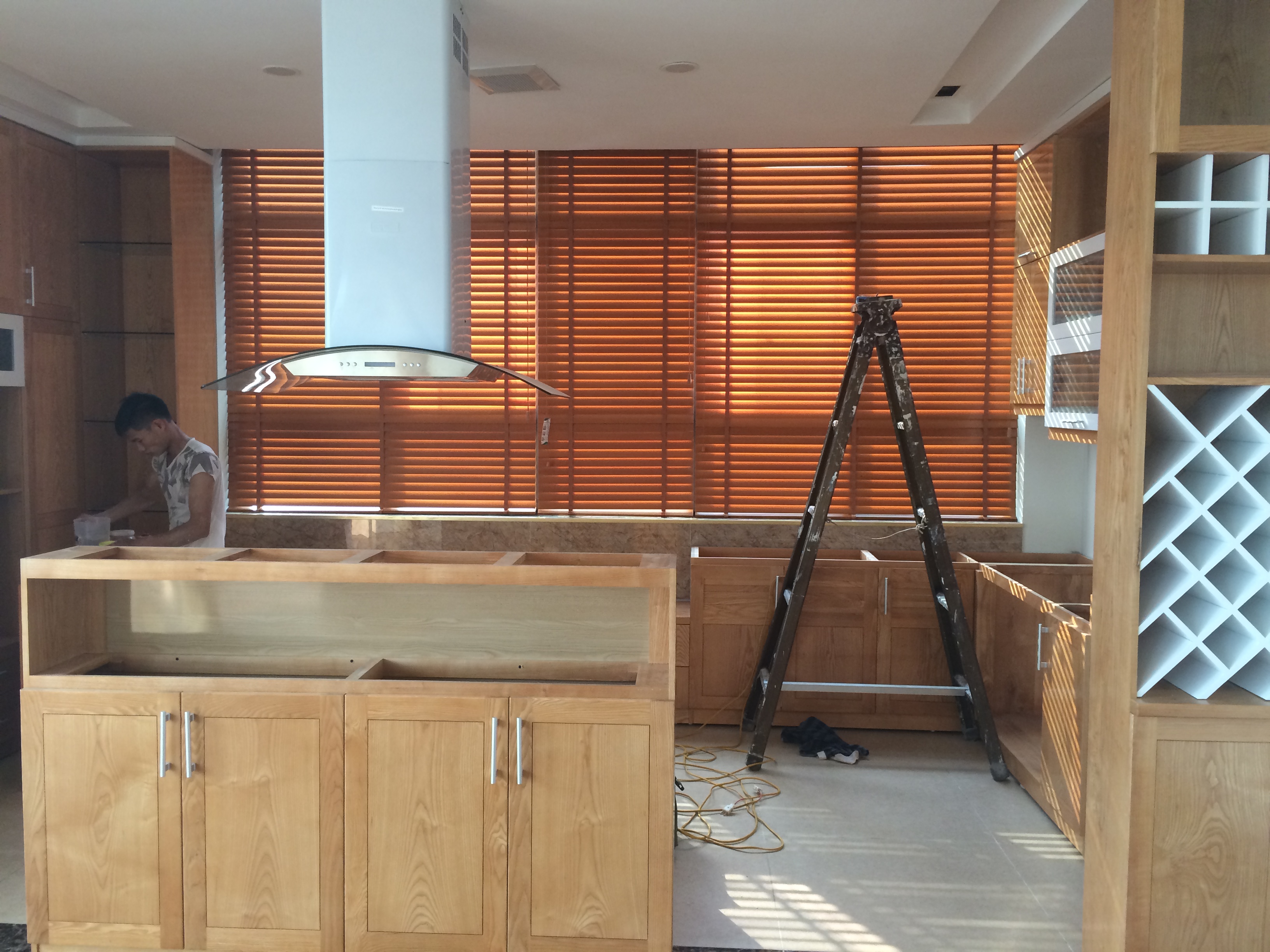 Rèm gỗ thông tự nhiên dành cho phòng bếp