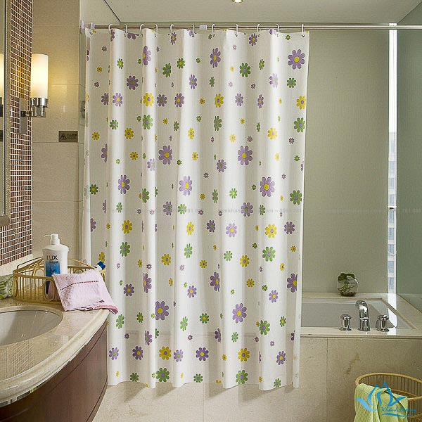 Rèm treo phòng tắm cao cấp bằng vải trượt nước PT-108 |Rèm Khánh Đường