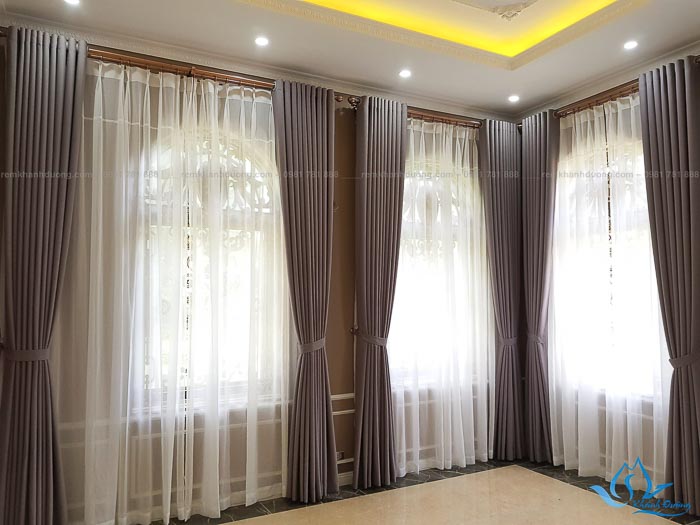 Rèm vải biệt thự một màu sang trọng tại Resort Đồng Trúc, Hà Nội MA17