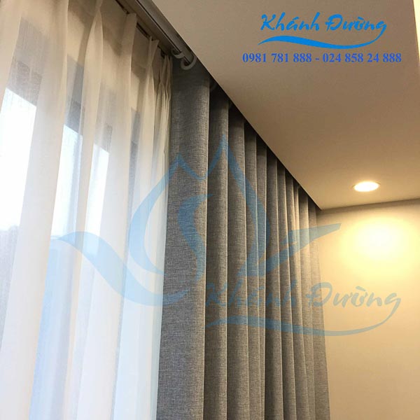Rèm vải cửa sổ cản nắng ấn tượng cho phòng khách tại Ba Đình TM1606-25