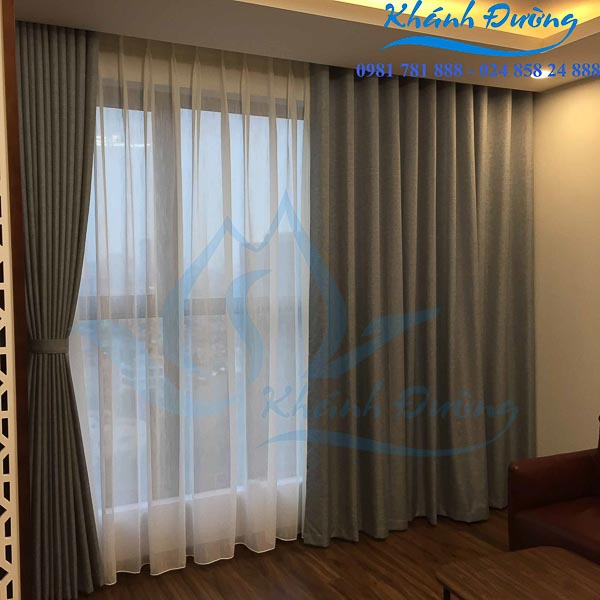 Rèm vải cửa sổ cản nắng ấn tượng cho phòng khách tại Ba Đình TM1606-25