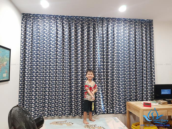 Rèm vải Đài Loan hai lớp phòng bé trai tại quận Tây Hồ, Hà Nội A57152