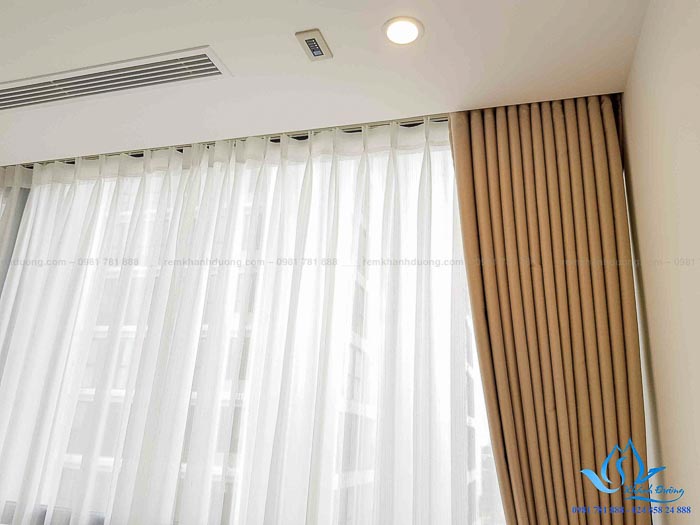 Rèm vải đẹp cản nắng cho phòng ngủ tại chung cư Bắc Linh Đàm TM-69-5