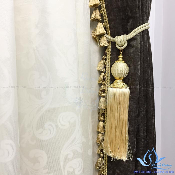 Rèm vải nhung cổ điển cao cấp phòng khách Ngã Tư Sở, Hà Nội BW 778618