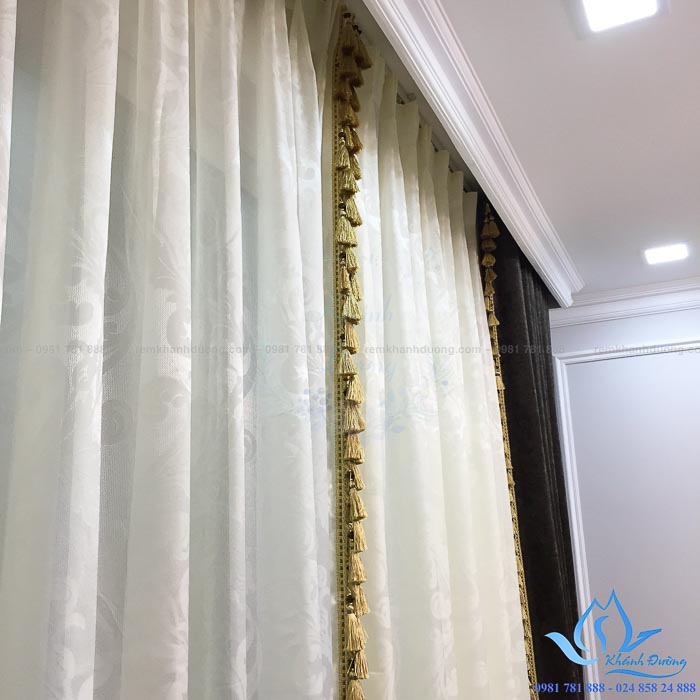 Rèm vải nhung cổ điển cao cấp phòng khách Ngã Tư Sở, Hà Nội BW 778618