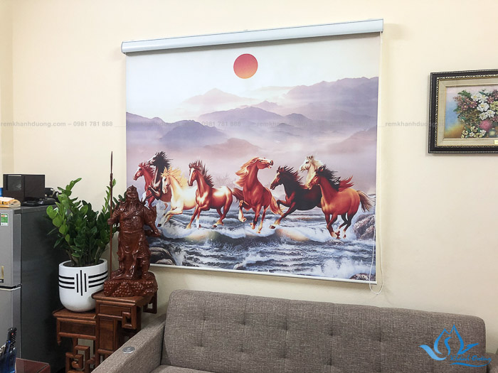 Rèm cuốn in tranh phong thủy đẹp cho không gian văn phòng ấn tượng