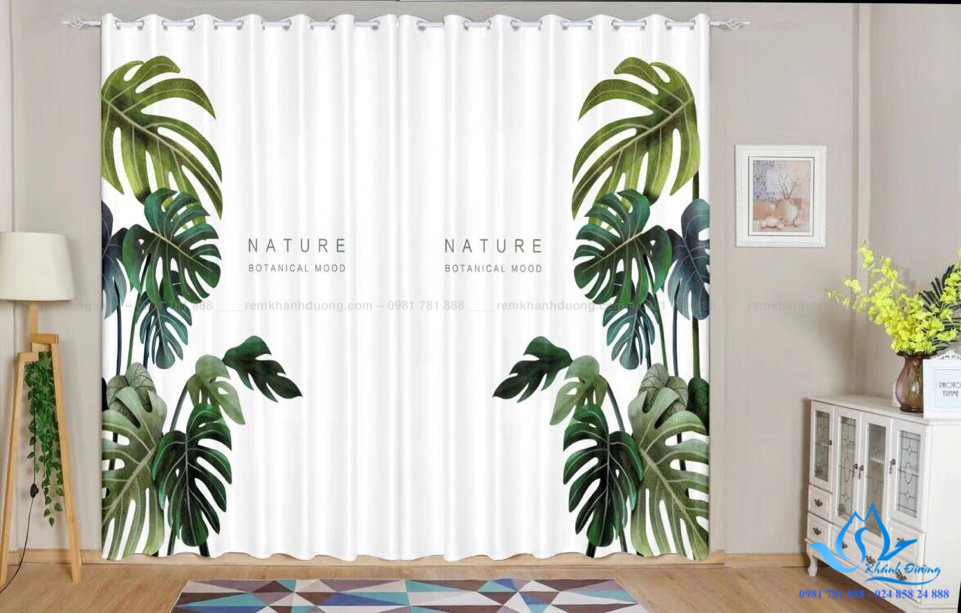 Những mẫu rèm cửa vải đẹp in 3D hình thiên nhiên phố Thái Hà 