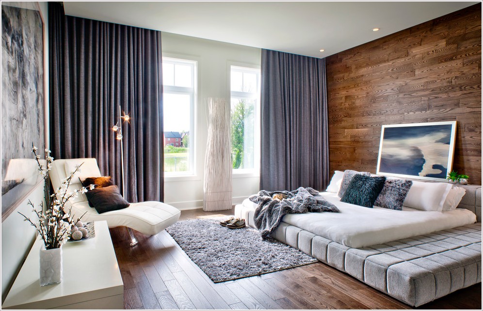 Rèm phòng khách cùng tông màu với thảm trải nhà