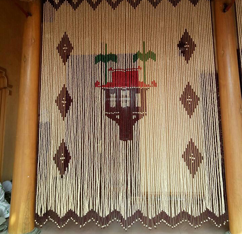 rèm hạt gỗ với thiết kế tinh tế
