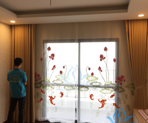 Rèm vải hai lớp cao cấp chung cư tại Lê Văn Lương – Hà Nội