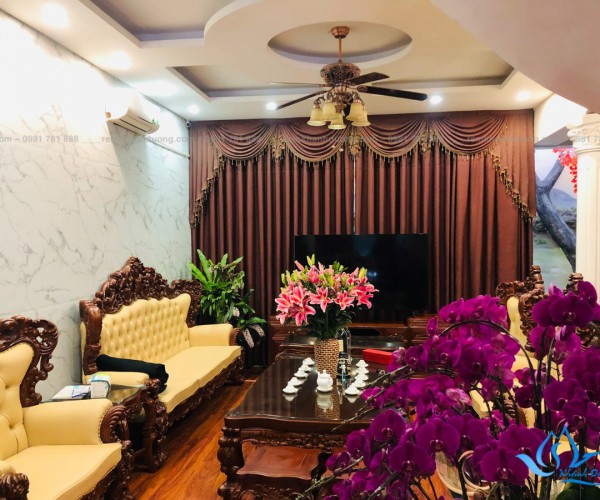 Rèm vải tân cổ điển đẹp cho biệt thự tại Quận Ba Đình Hà Nội