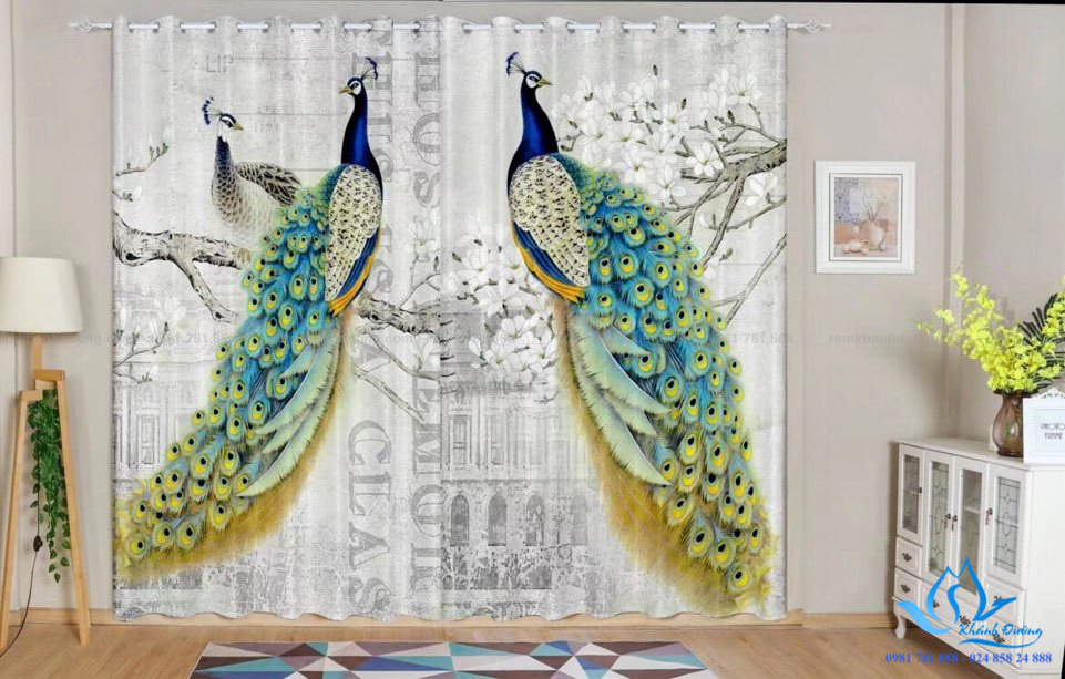 Tư vấn lựa chọn rèm cửa vải in tranh 3D RT17 tại Nguyễn Xí, Hà Nội