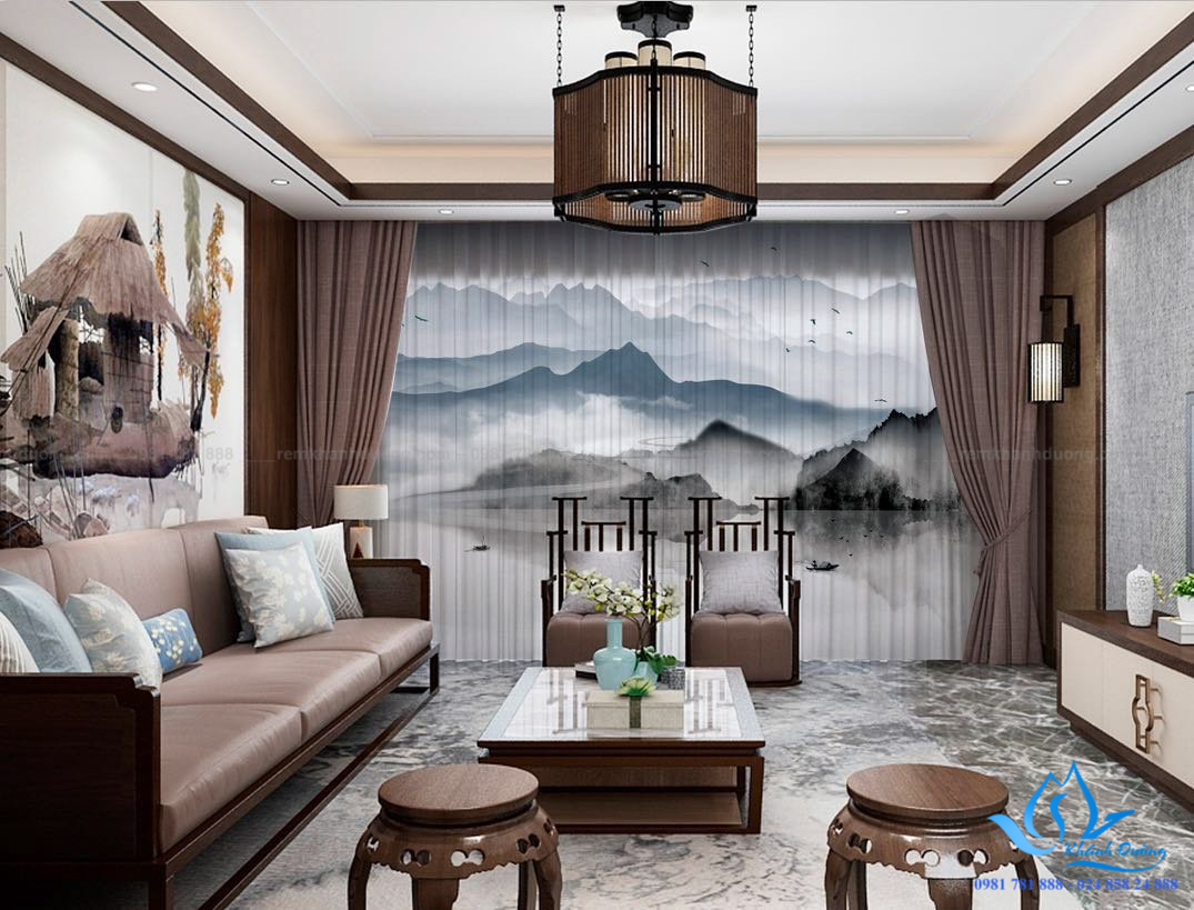 Những hình ảnh thu hút trên rèm cửa vải in 3D RT19