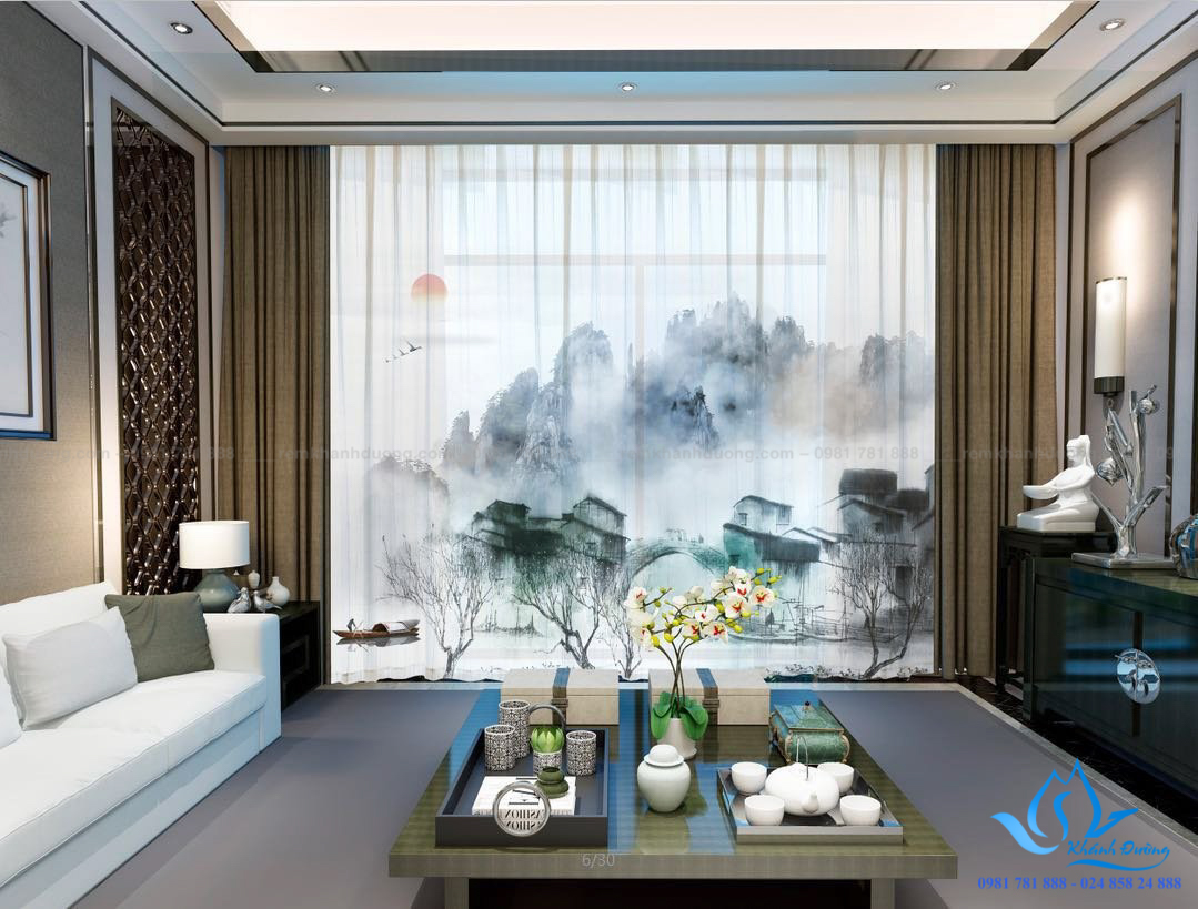 Kết hợp rèm cửa in tranh 3D RT19 như thế nào?