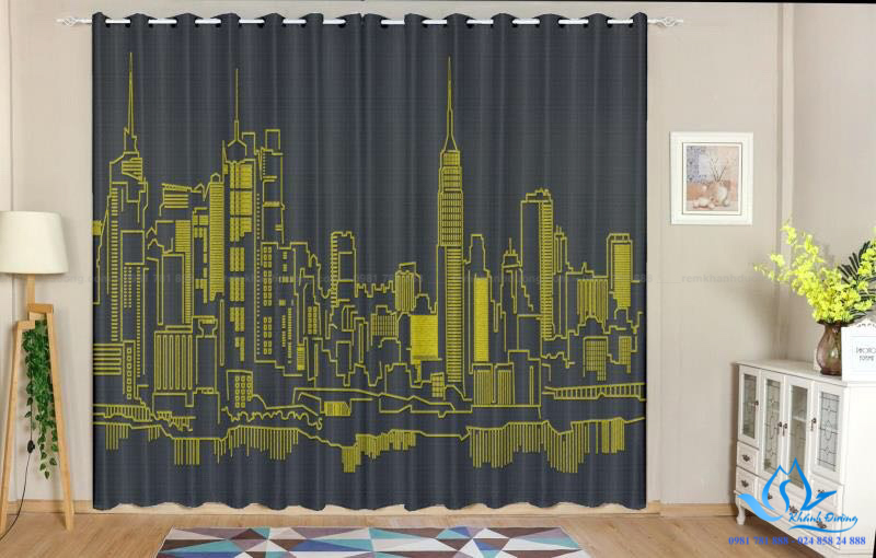 Rèm cửa vải in 3D RT20 sử dụng cho nhiều không gian