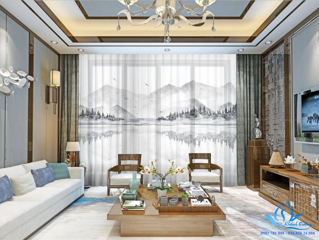 Địa chỉ uy tín mua rèm vải in tranh 3D RT21 Địa chỉ uy tín mua rèm vải in tranh 3D RT21