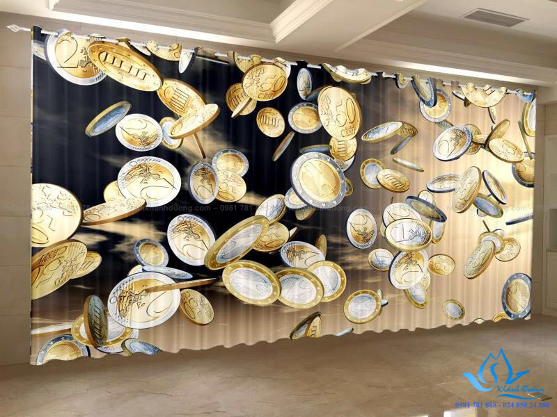 Rèm vải in tranh 3D họa tiết thu hút RT26 tại Lê Văn Lương, Hà Nội