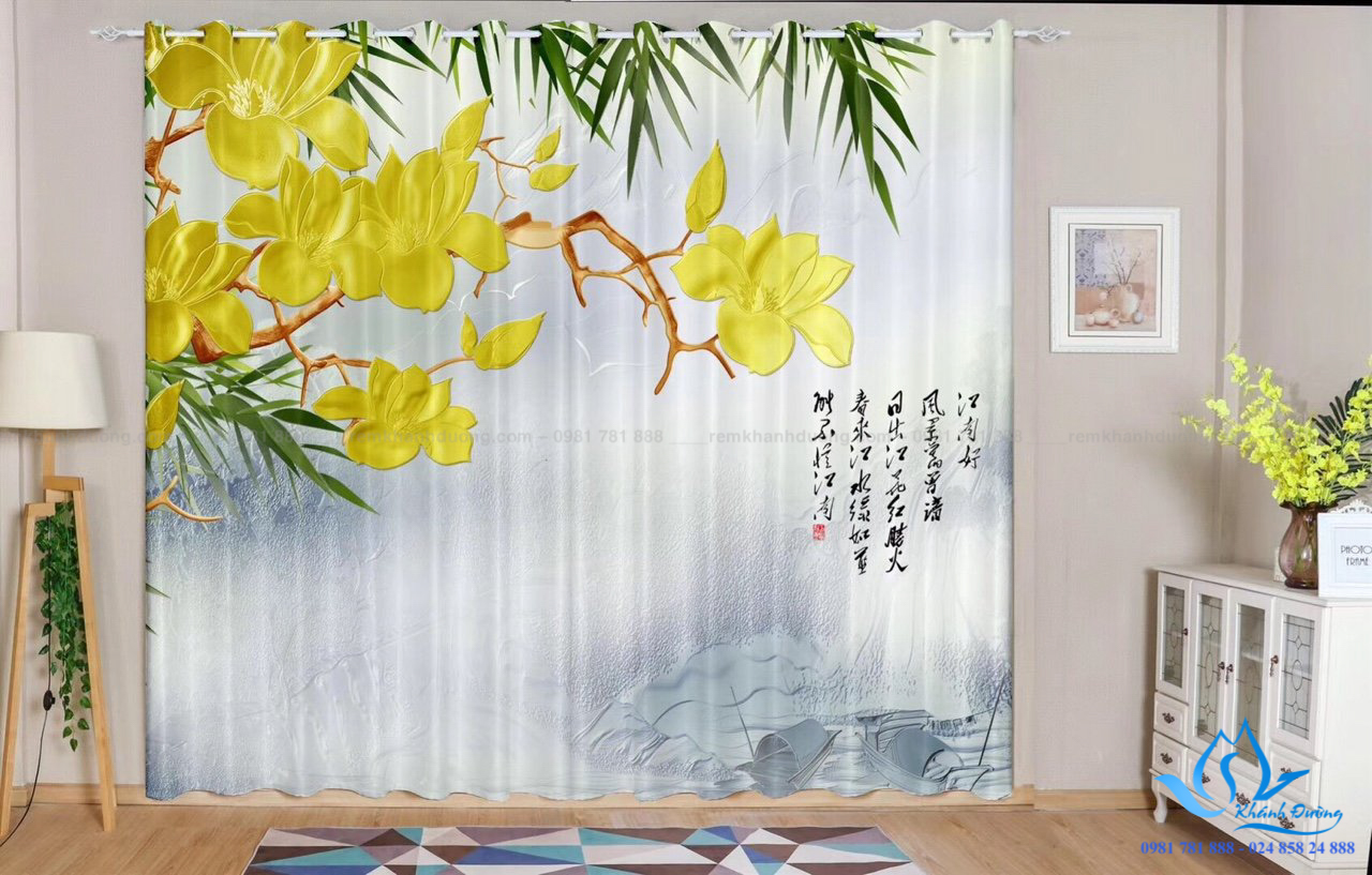 Thông tin về chất liệu của rèm cửa in tranh 3D RT26