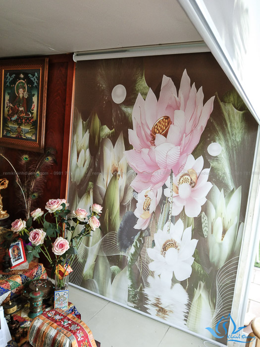Bật mí hình ảnh hoa sen trên rèm in tranh RT36