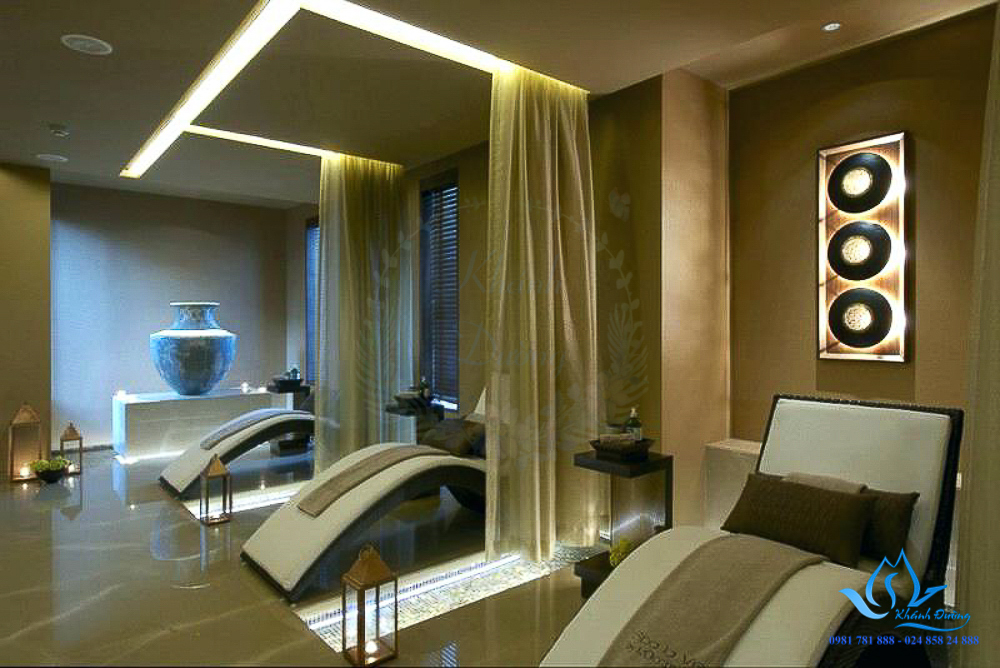 Rèm vải spa dày dặn để ngăn phòng