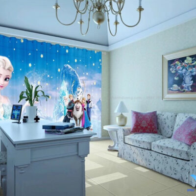 RT1 rèm vải in tranh frozen