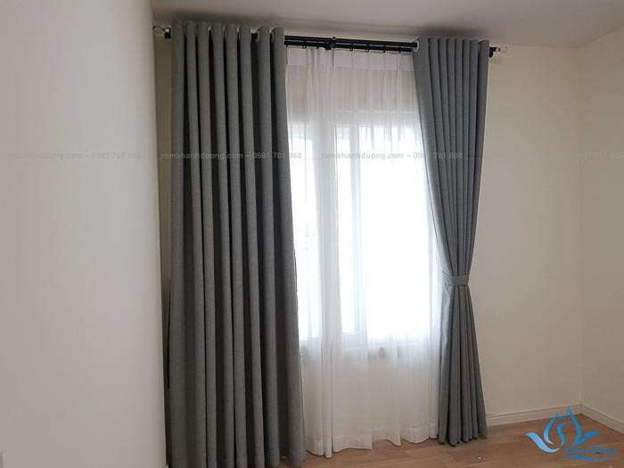 Rèm vải hai lớp một màu chung cư Booyoung, Mỗ Lao mã TM 46