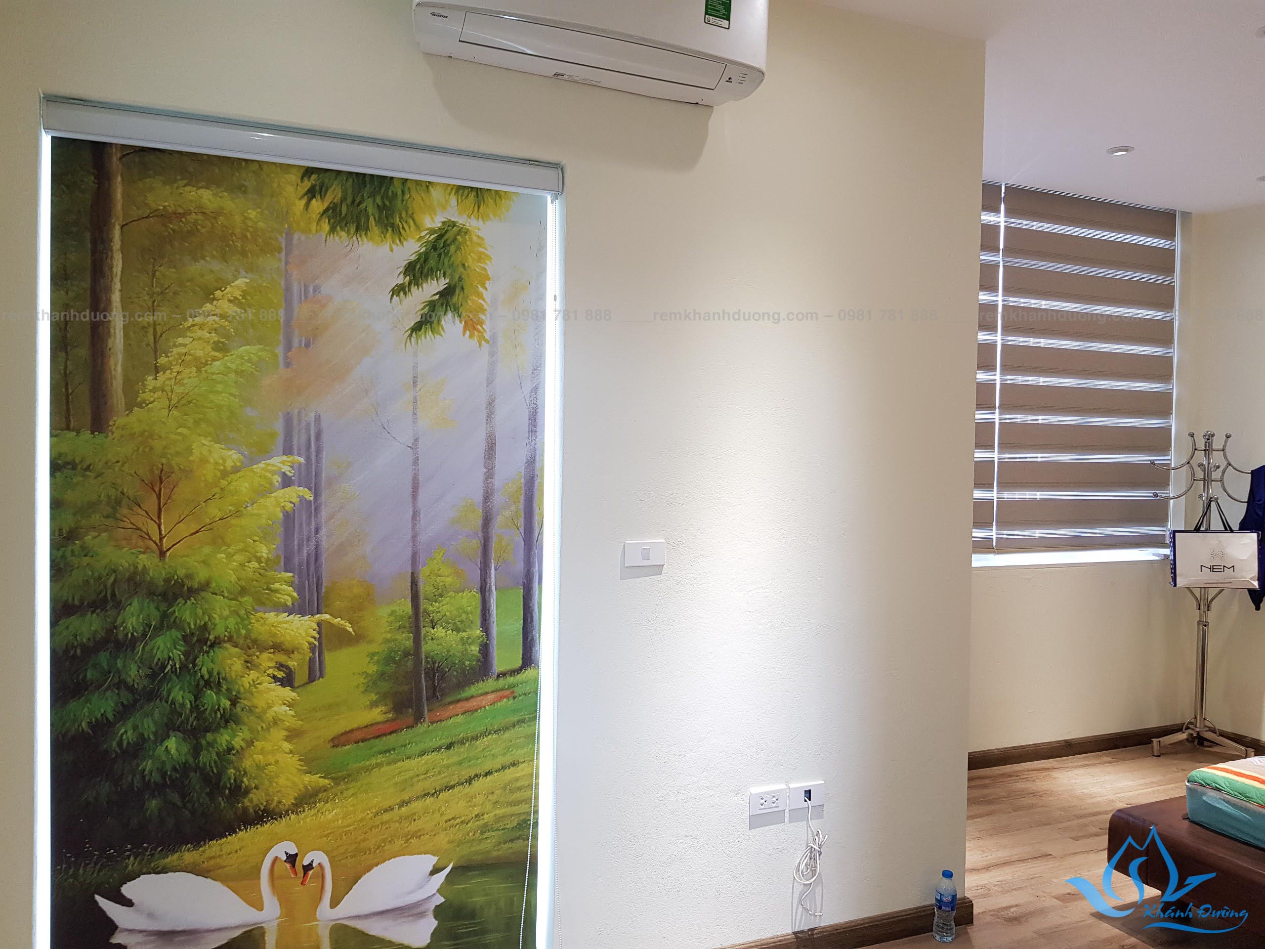 Rèm in tranh phong cảnh phòng ngủ đẹp nhất tại Mỗ Lao - Hà Đông