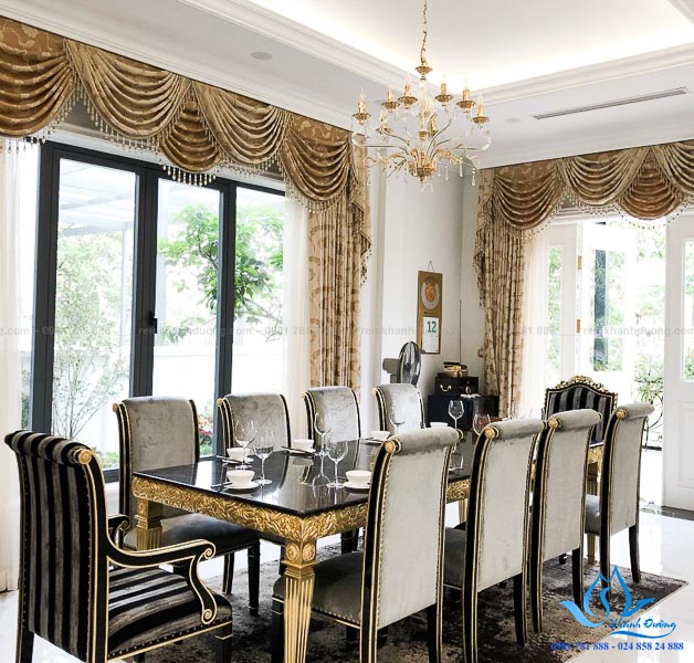 Giới thiệu mẫu rèm cổ điển cho biệt thự Vinhome Sài Đồng, Hà Nội KD02