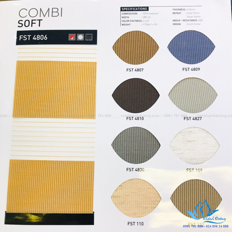 FST 4810 Ecohome bảng màu rèm cầu vồng đẹp