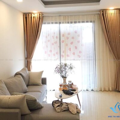 Mẫu rèm vải hai lớp cho phòng khách chung cư tại Tây Hồ-Hà Nội 1606-50
