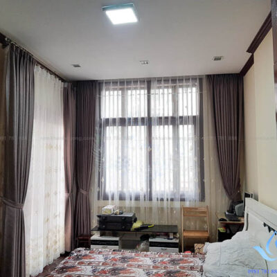 Mẫu rèm vải Hàn Quốc voan hoa thêu tay phòng ngủ tại Mỹ Đình 6800-9