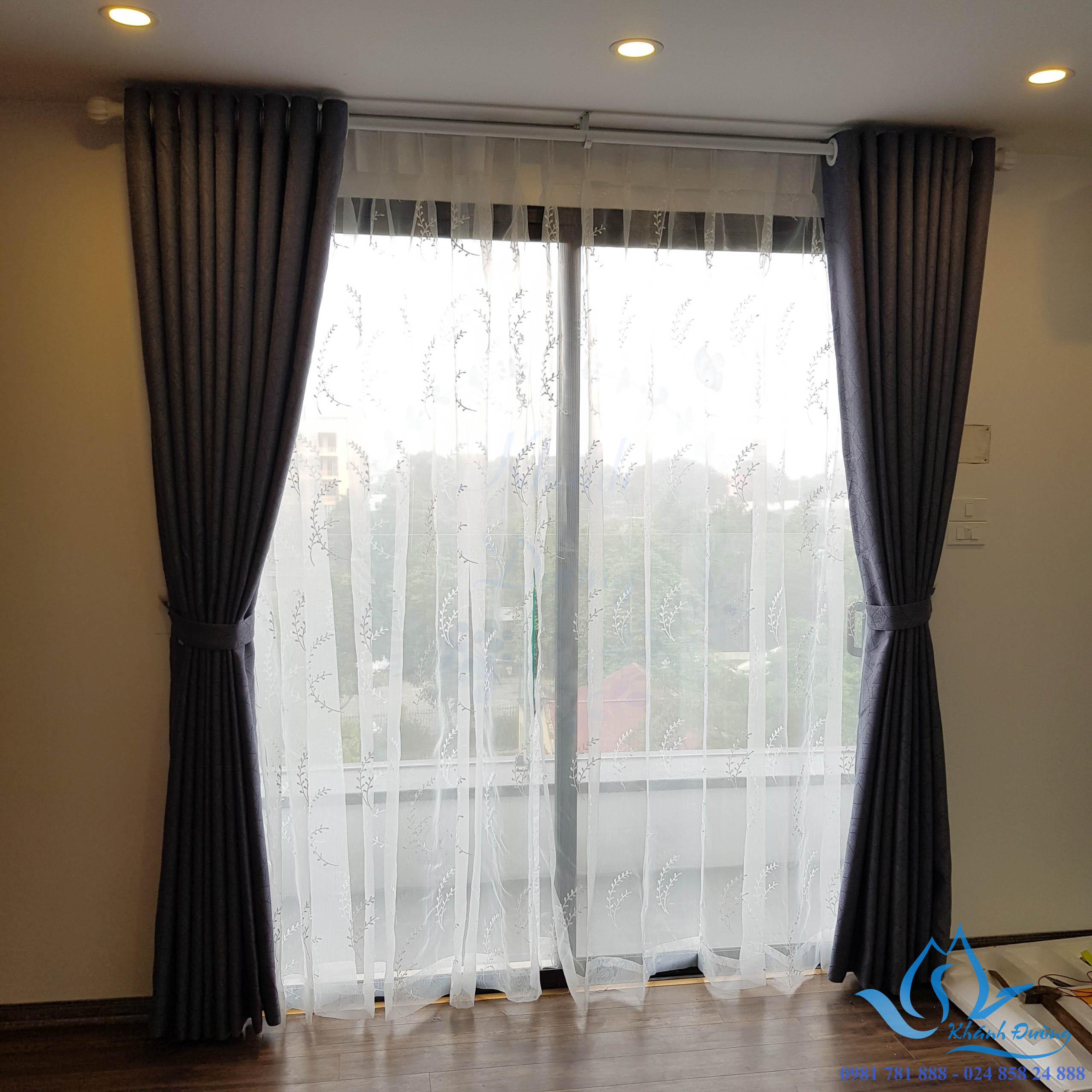 Rèm vải hai lớp may kiểu ore sang trọng