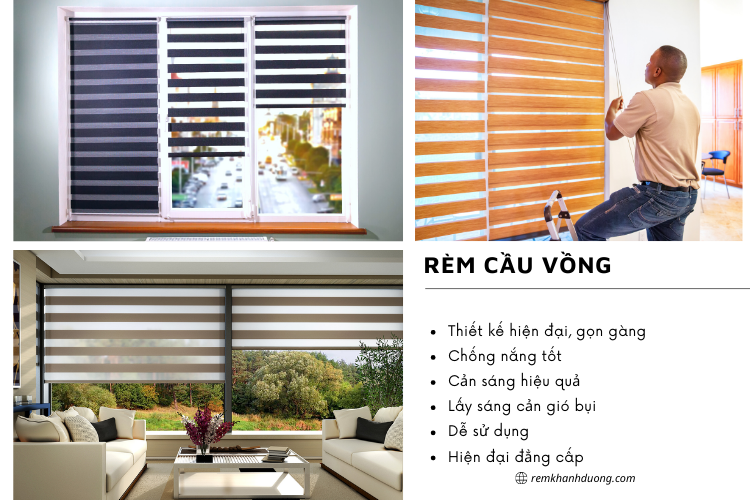 Rèm cầu vồng hiện đại đẳng cấp không gian văn phòng