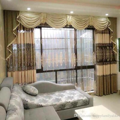 Rèm vải họa tiết tân cổ điển cao cấp Thanh Trì, Hà Nội CD - 16