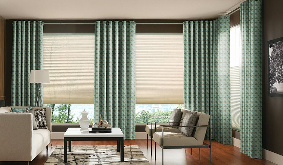Rèm vải họa tiết danh cho phòng khách