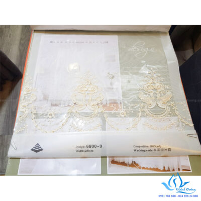 12 rèm vải hàn quốc voan hoa văn thêu tay tại mỹ đình giá 3,500,000 (2)