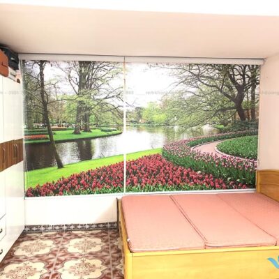 Rèm cuốn tranh giá rẻ phong cảnh tại Núi Trúc mã PC-24