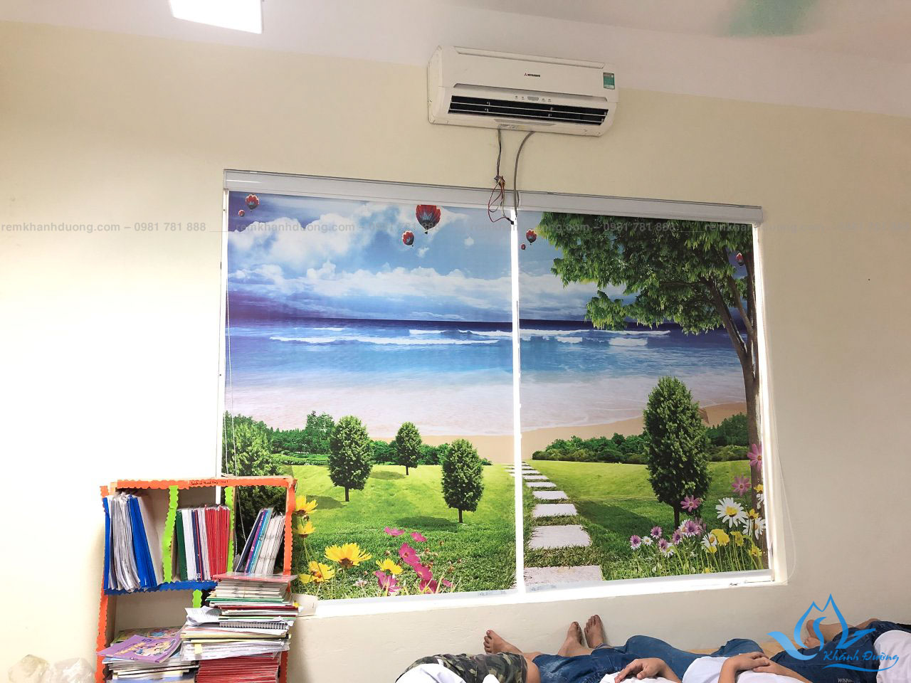 Rèm cuốn tranh phong cảnh cho lớp học đẹp nhất tại Cầu Giấy Hà Nội