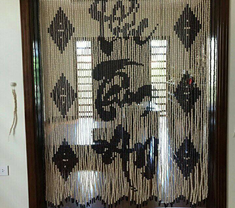 Rèm hạt gỗ với chữ mềm mại Rèm hạt gỗ với chữ mềm mại