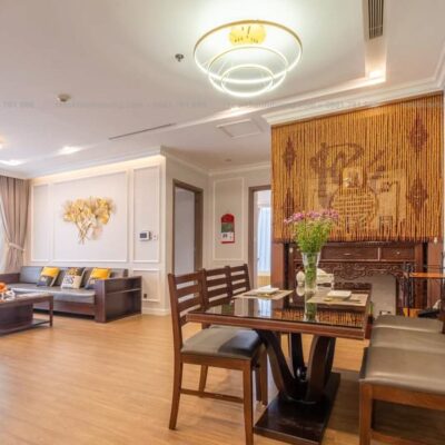 Rèm hạt gỗ phòng  khách đẹp chất liệu gỗ Bồ đề tự nhiên