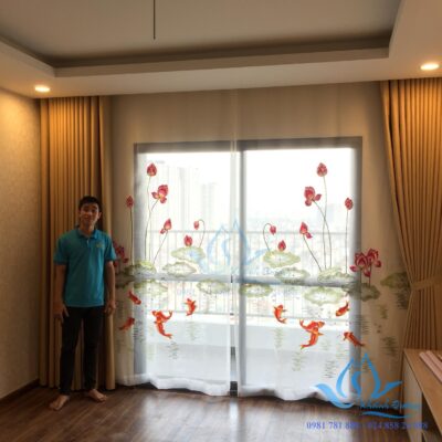 Rèm voan thêu tay trang nhã